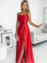 numoco Satenska dolga obleka z izrezom na hrbtu - rdeča Numoco PERLA