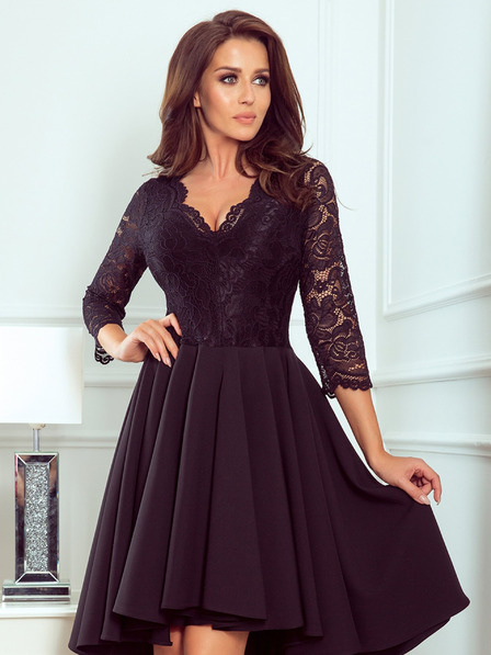 numoco Ekskluzivna obleka s čipko - črna Numoco NICOLLE