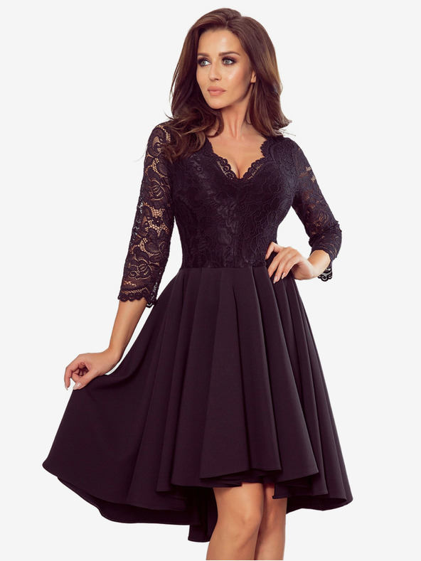 numoco Ekskluzivna obleka s čipko - črna Numoco NICOLLE