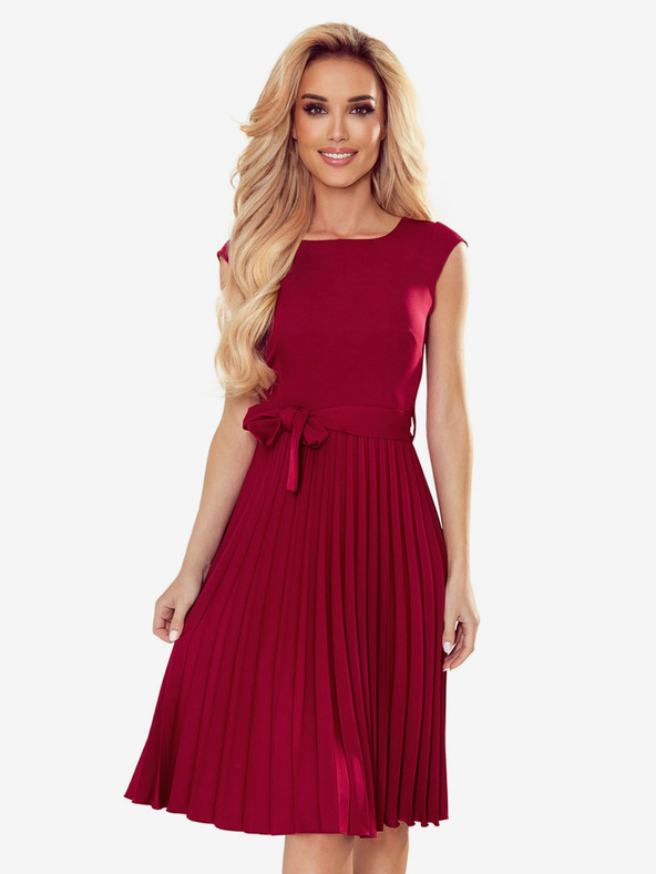 numoco Nagubana obleka s kratkimi rokavi - bordo Numoco LILA