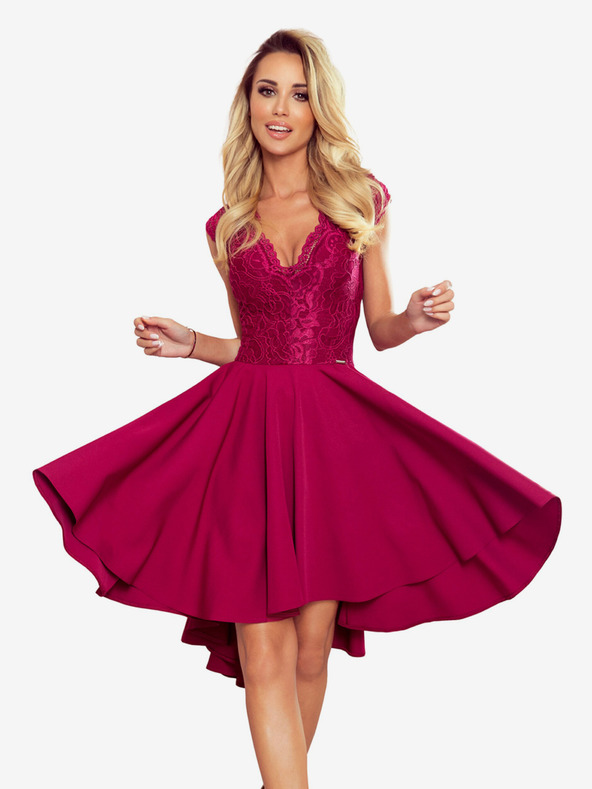 numoco Ekskluzivna obleka s čipko - bordo barve Numoco PATRICIA