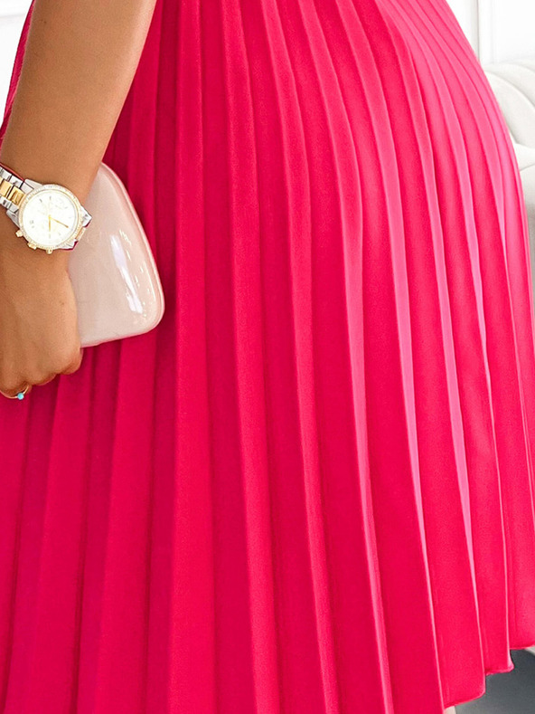 numoco Numoco WENDY nagubana obleka z izrezom v obliki svinčnika - malina