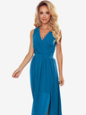 numoco Dolga obleka z izrezom in vezalkami - modra Numoco JUSTINE