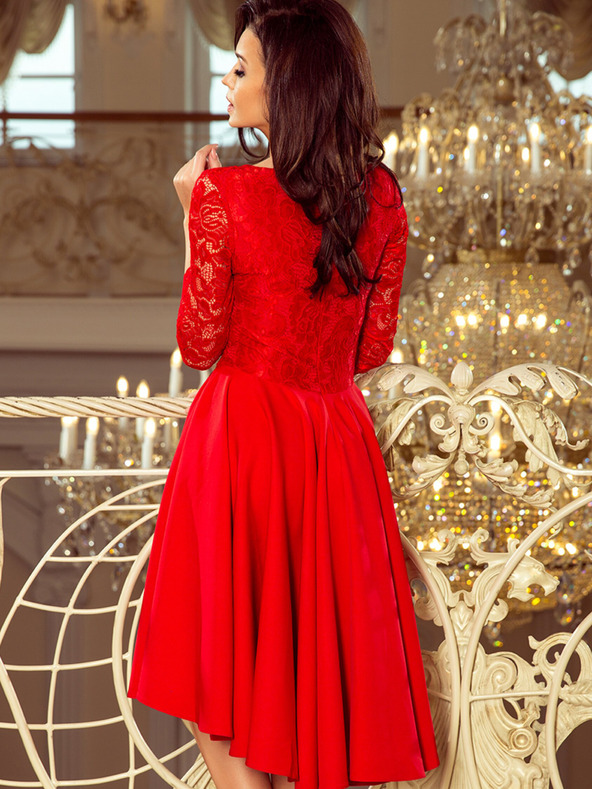 numoco Ekskluzivna obleka s čipko - rdeča Numoco NICOLLE