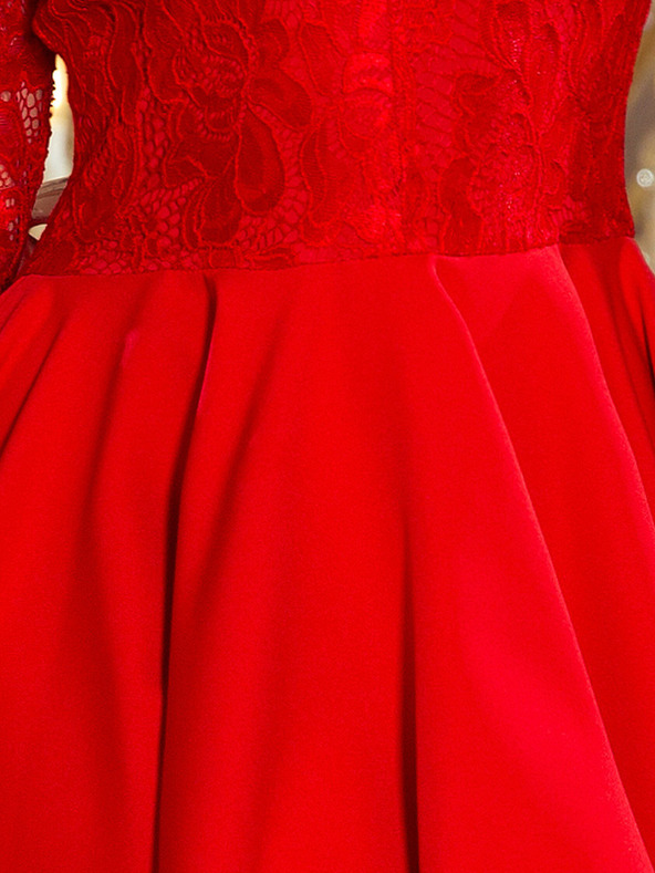 numoco Ekskluzivna obleka s čipko - rdeča Numoco NICOLLE