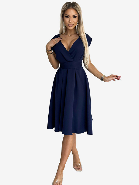 numoco Obleka z izrezom - temno modra Numoco SCARLETT