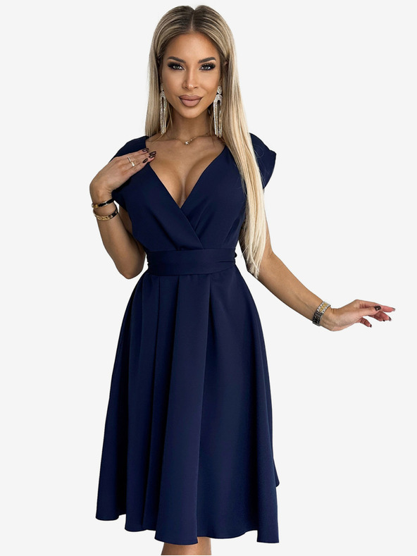 numoco Obleka z izrezom - temno modra Numoco SCARLETT