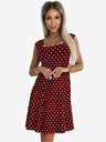 numoco Bombažna obleka z izrezom v obliki romba - bordo barva s pikami Numoco STELLA