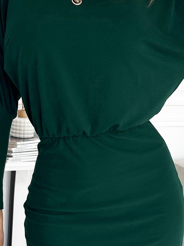 numoco Obleka z manšetnimi rokavi - zelena Numoco LARA