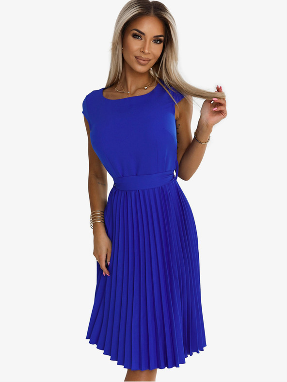 numoco Nagubana obleka s kratkimi rokavi - modra Numoco LILA