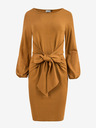 numoco Udobna obleka z zavezovanjem v pasu - karamelna Numoco JENNY