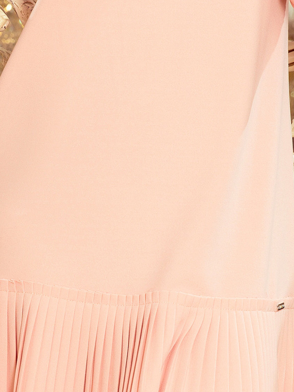 numoco Plisirana udobna obleka - breskova Numoco LUCY