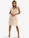 numoco Elegantna obleka iz tila z izrezom in pentljo - bež Numoco CELESTINA