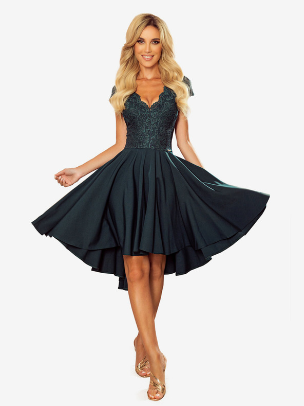 numoco Ekskluzivna obleka s čipko - zelena Numoco PATRICIA