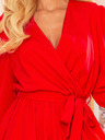 numoco Ženska obleka z izrezom - rdeča Numoco BINDY