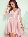 numoco Ekskluzivna obleka s čipko - pudrasto rožnata Numoco NICOLLE