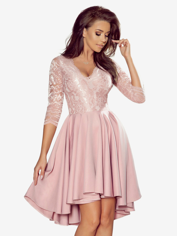 numoco Ekskluzivna obleka s čipko - pudrasto rožnata Numoco NICOLLE