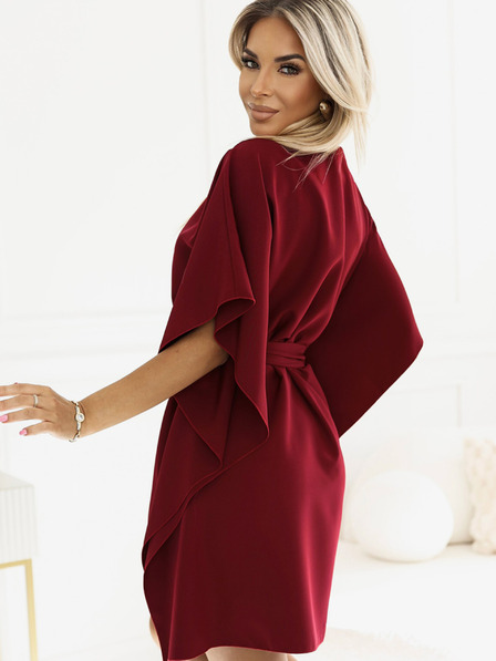 numoco Numoco SOFIA metuljasta obleka z zavezovanjem v pasu