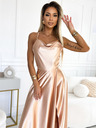 numoco Satenasta dolga obleka z ekskluzivnim izrezom na hrbtu - zlata Numoco PERLA
