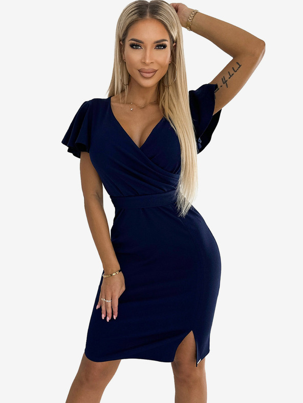 numoco Obleka s torbastim izrezom - temno modra Numoco NINA