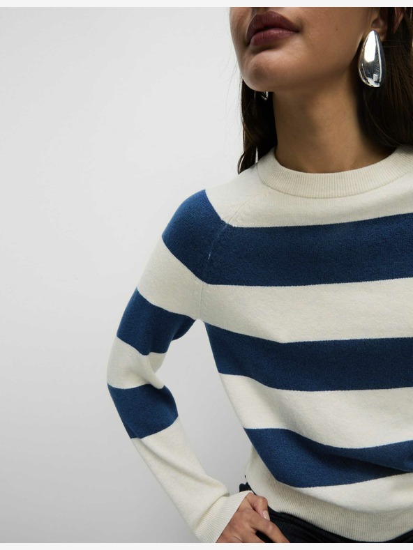Marks & Spencer Črtast pulover iz zračne preje z vogalom Marks & Spencer modra