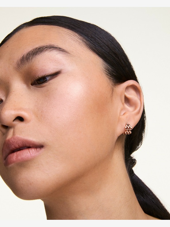 Daniel Wellington Ženski jekleni uhani Daniel Wellington z rožnatim zlatom 5-Link