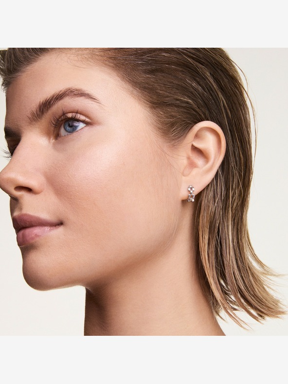 Daniel Wellington Ženski srebrni jekleni uhani Daniel Wellington s tremi vezmi