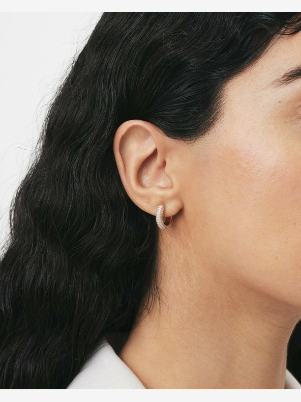 Daniel Wellington Ženski jekleni uhani z obeskom iz rožnatega zlata Daniel Wellington