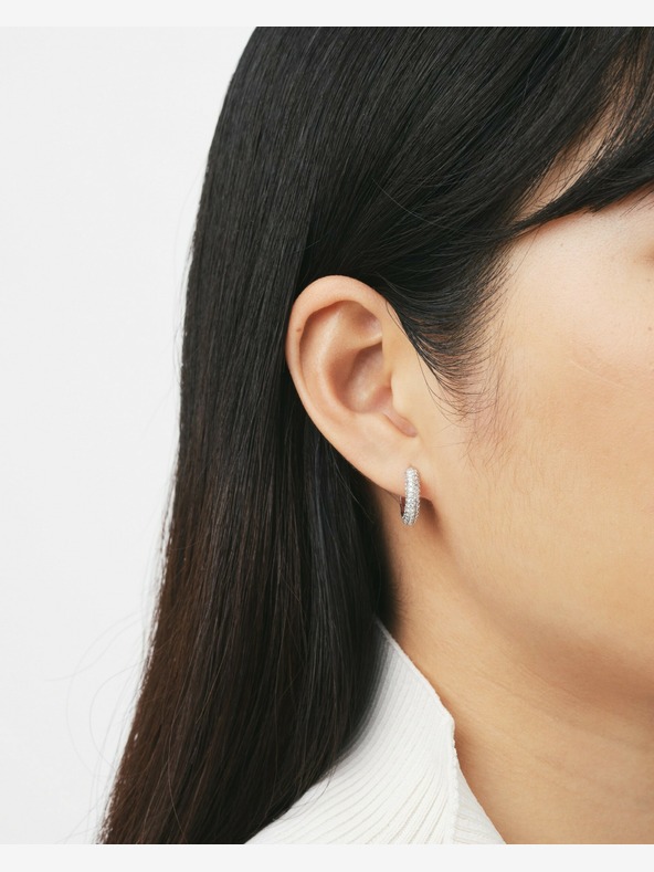 Daniel Wellington Ženski srebrni jekleni uhani Krogi Daniel Wellington