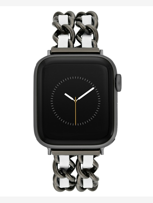Steve Madden Ženski trak iz jekla in veganskega usnja Steve Madden za Apple Watch 38/40/41 mm, WS/1001BKWT424445