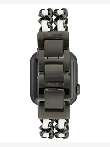 Steve Madden Ženski trak iz jekla in veganskega usnja Steve Madden za Apple Watch 38/40/41 mm, WS/1001BKWT424445
