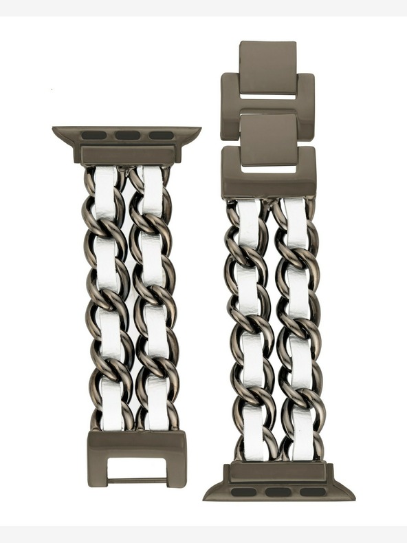 Steve Madden Ženski trak iz jekla in veganskega usnja Steve Madden za Apple Watch 38/40/41 mm, WS/1001BKWT424445