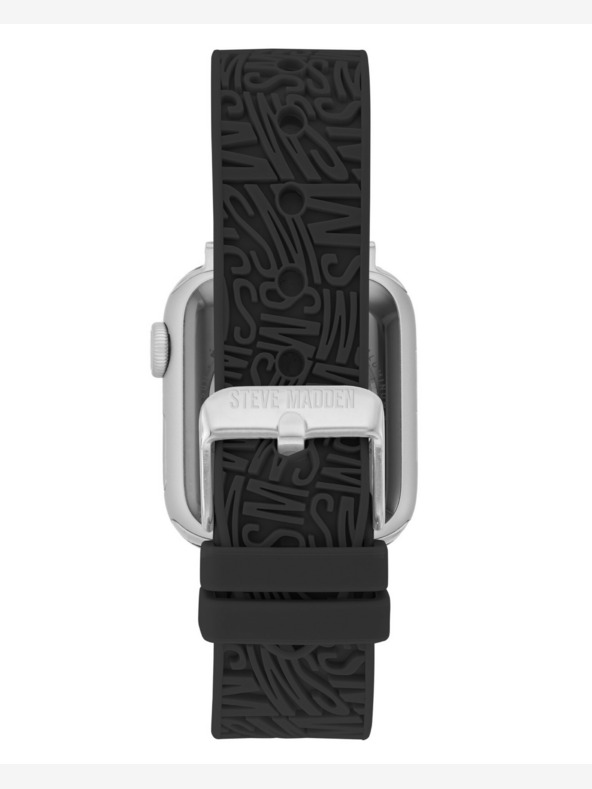 Steve Madden Steve Madden Ženski črn silikonski trak za Apple Watch 38/40/41 mm, WS/1003BKSV384041