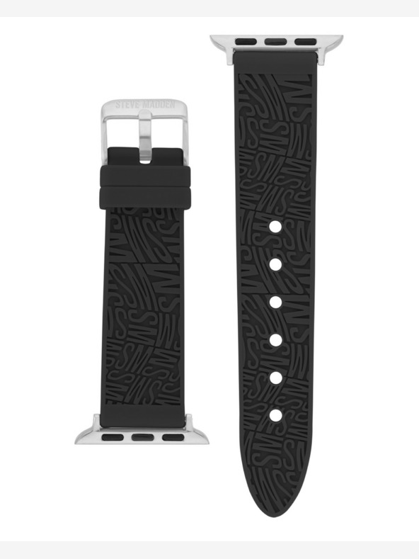 Steve Madden Steve Madden Ženski črn silikonski trak za Apple Watch 38/40/41 mm, WS/1003BKSV384041