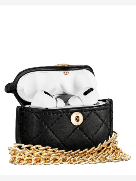 Anne Klein Anne Klein Črn usnjen etui za slušalke Apple AirPods Pro