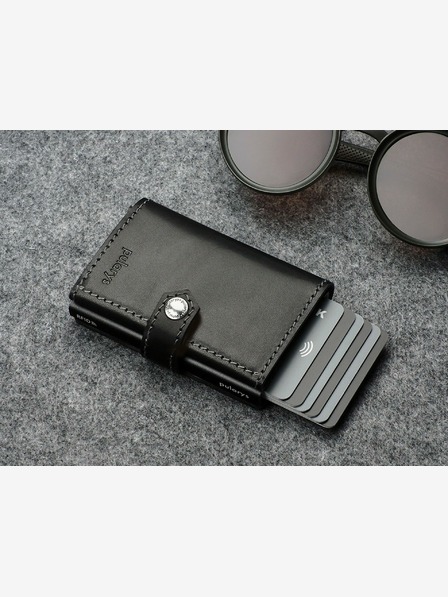 Pularys Pularys moška usnjena denarnica Hiker Black 211114101