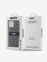 DKNY PC/TPU Repeat Pattern Tonal Stripe Magsafe Back Cover za iPhone 13 črna DKNY