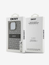 DKNY DKNY PU usnje s ponavljajočim se vzorcem v tonskih črtah Zadnji ovitek za iPhone 16 Pro Max Beige