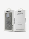 DKNY DKNY PU usnje Prešita zadnja stran z logotipom za iPhone 16 Pro Max siva