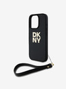 DKNY DKNY PU usnje z logotipom za zapestje hrbtni ovitek za iPhone 16 Pro Max Black Black