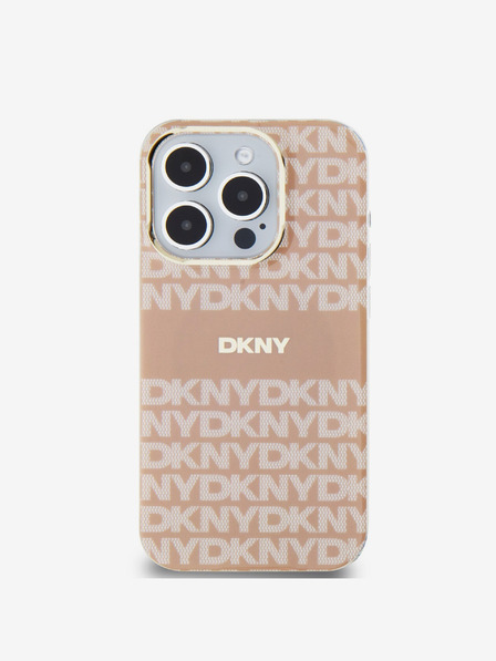 DKNY PC/TPU ponavljajoči se vzorec Tonal Stripe Magsafe zadnji ovitek za iPhone 14 Pro Pink DKNY