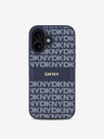 DKNY DKNY PU usnje s ponavljajočim se vzorcem in črto za iPhone 16 Modra