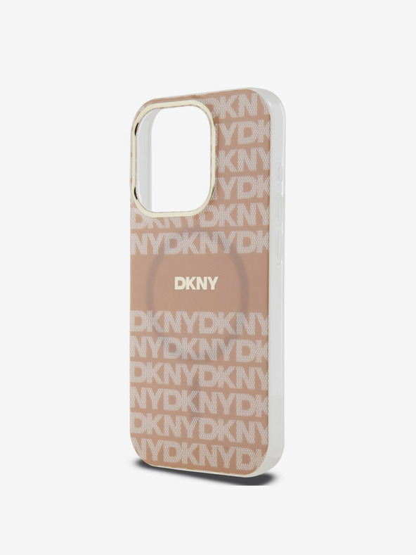 DKNY PC/TPU ponavljajoči se vzorec Tonal Stripe Magsafe hrbtni ovitek za iPhone 14 Pro Max Pink DKNY
