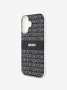 DKNY DKNY PC/TPU ponavljajoči se vzorec Tonal Stripe Magsafe hrbtni ovitek za iPhone 16 črn