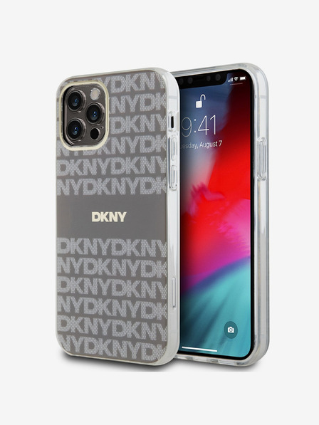 DKNY PC/TPU Repeat Pattern Tonal Stripe Magsafe Back Cover za iPhone 12/12 Pro Beige DKNY