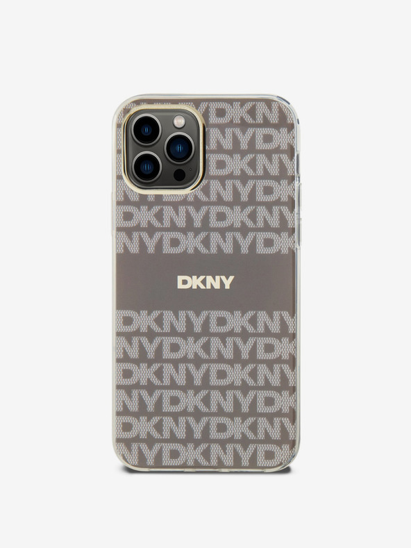 DKNY PC/TPU Repeat Pattern Tonal Stripe Magsafe Back Cover za iPhone 12/12 Pro Beige DKNY