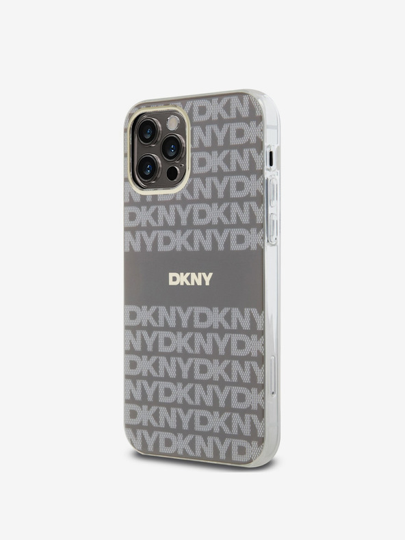 DKNY PC/TPU Repeat Pattern Tonal Stripe Magsafe Back Cover za iPhone 12/12 Pro Beige DKNY