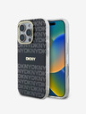 DKNY DKNY PC/TPU ponavljajoči se vzorec Tonal Stripe Magsafe hrbtni ovitek za iPhone 16 Pro črn