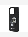 Karl Lagerfeld Karl Lagerfeld PU Saffiano Karl in Choupette hrbtni ovitek za iPhone 15 Pro Black
