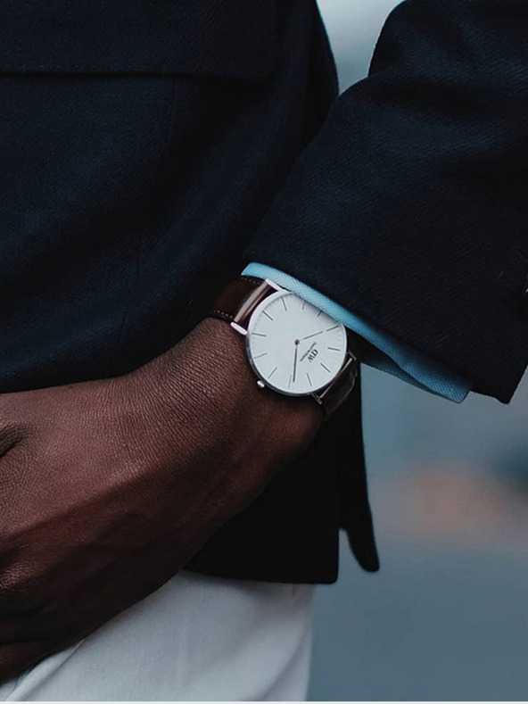 Daniel Wellington Moška ura Daniel Wellington Classic St Mawes z usnjenim pasom